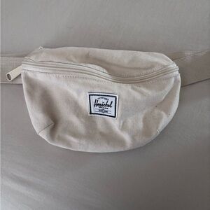 Herschel Supply Company white canvas belt bag crossbody bag